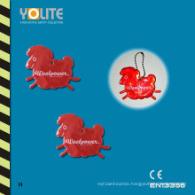 Red Soft Reflector /Reflective Soft Badges/Reflective Soft Tag with CE En13356